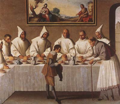 St Hugo of Grenoble in the Carthusian Refectory (mk08)